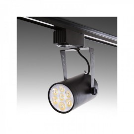 Foco Carril LED 7W 700Lm 30000H Ashley Preto Branco - PL218004-W-B - 8435402511687