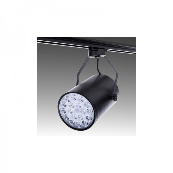 Foco Carril LED 18W 1800Lm 30000H Adalynn Preto Branco Frio - PL-218029-CW-B - 8435402512523