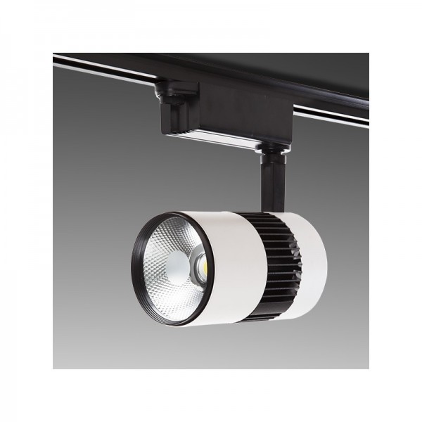 Foco Carril LED Fase Única 20W 2000Lm 30000H Annabelle Branco Branco Frio - PL-218050-CW-W - 8435402513728