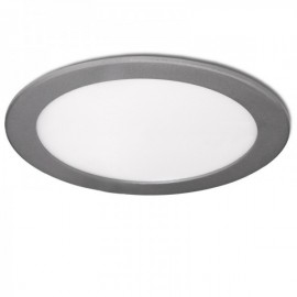 LED Downlight Slimline Circular Ecoline 225M 18W 1350lm 30000H Prata Branco Quente - GR-RDP1305-18W-WW - 8435402525110