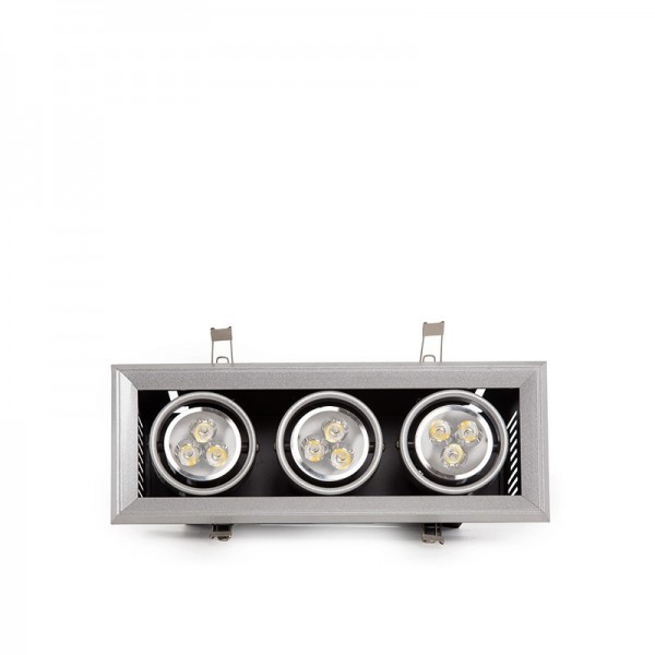 LED Downlight Rectangular 9W 900lm 30000H Branco - PL304038W - 8435402515487