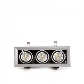 LED Downlight Rectangular 9W 900lm 30000H Branco Quente - PL304038W-WW - 8435402515487