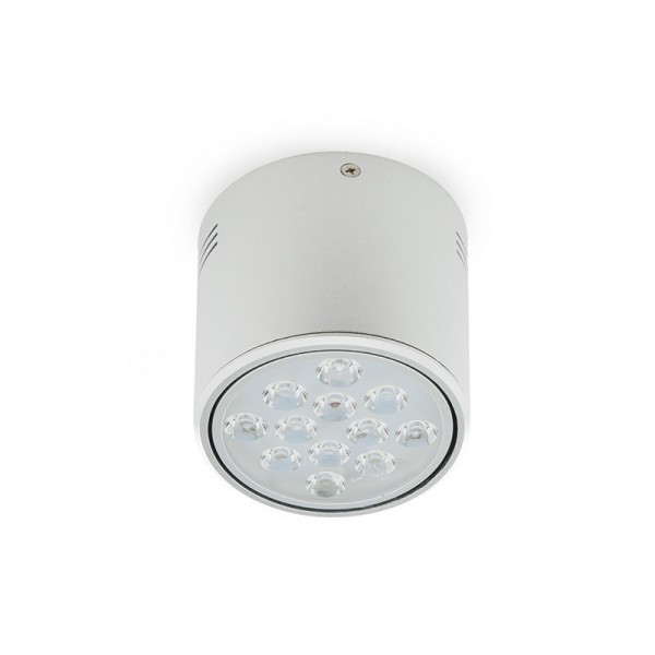 Downlight Montado em Superfície LED Alumínio 12W 1200lm 30000H Branco Frio - HO-DOWNSUP12W-A-CW - 8435402504900