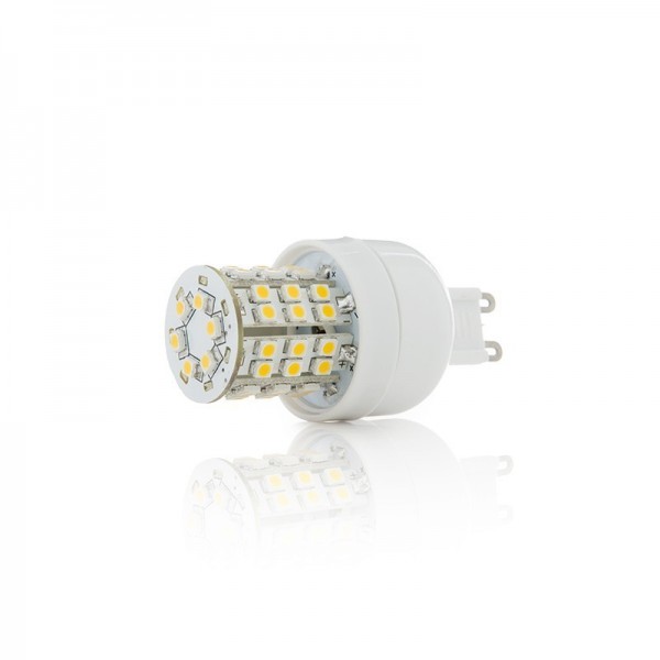 Lâmpada LED G9 48 X SMD3528 G9 3W 240Lm 30000H Branco Quente - KD-G9-3528-48-WW - 8435402506683