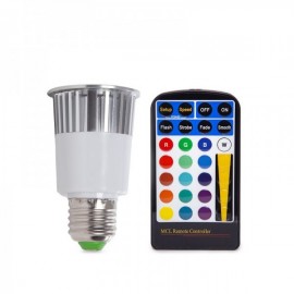 Lâmpada LED RGB 5W E27 Controle Remoto RGB - PL187221-E27 - 8435402509417