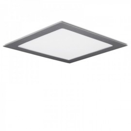 LED Downlight Slimline Quadrado Ecoline 224M 18W 1350lm 30000H Prata Branco - GR-RDP1405-18W-W - 8435402525165