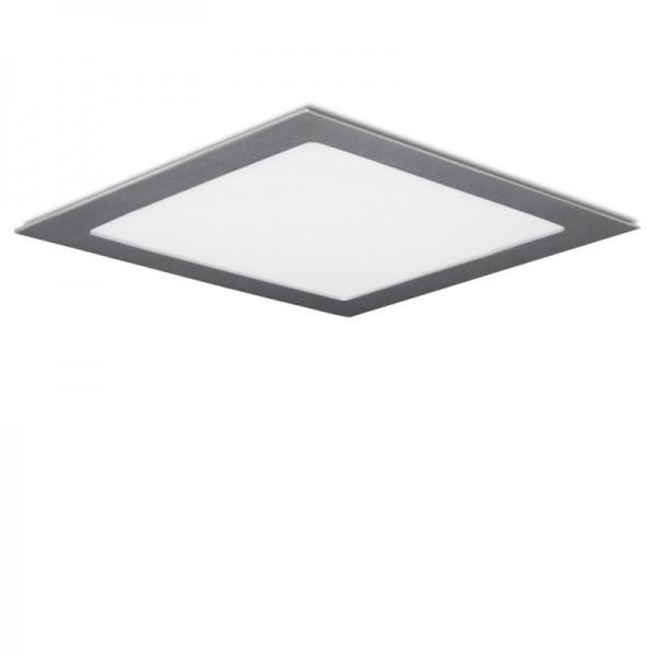 LED Downlight Slimline Quadrado Ecoline 224M 18W 1350lm 30000H Prata Branco Frio - GR-RDP1405-18W-CW - 8435402525165