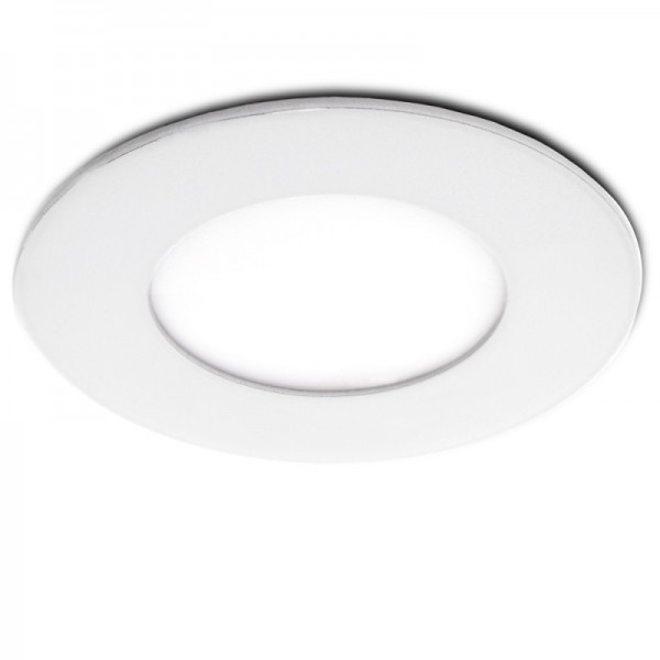 LED Downlight Slimline Circular Ecoline 90mm 3W 230lm 30000H Branco - GR-RDP01-3W-W - 8435402525011