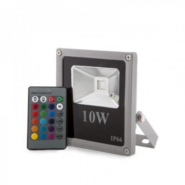 Projetor LED IP65 Ecoline 10W RGB Controle Remoto RGB - HX-FL10-RGB - 8435402528074