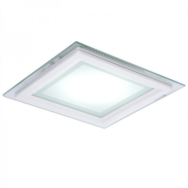 LED Downlight Quadrado LED com Vidro 200X200mm 18W 1500lm 30000H Branco Quente - HO-MB02-18W-WW - 8435402533979
