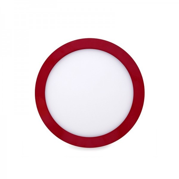 Luminária de Teto LED Circular Montagem em Superfície 215mm 18W 1450lm 30000H Vermelho Branco Frio - HO-JM18WR-R-CW - 8435402534341