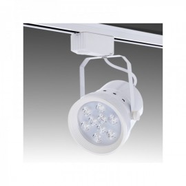 Foco Carril LED Fase Única 9W 900Lm 30000H Bailey Preto Branco Frio - PL-218039-CW-B - 8435402536161