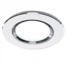 LED Downlight 100mm Moldura de Prata 5W 370-400lm 30000H Branco - PCE-DL5W-P-W - 8435402538196