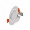 LED Downlight 100mm Moldura de Prata 5W 370-400lm 30000H Branco - PCE-DL5W-P-W - 8435402538196