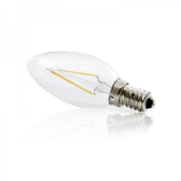 Lâmpada de Filamento LED E14 2W 200Lm 30000H Branco Quente - JTX-J14DHA22-WW - 8435402542834