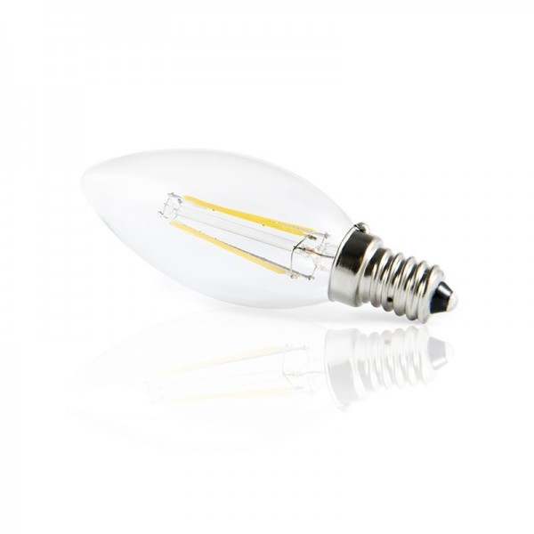 Lâmpada de Filamento LED E14 4W 380Lm 30000H Branco Quente - JTX-J14DHA42-WW - 8435402542858