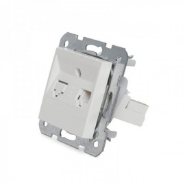 Tomada de Telefone Panasonic Karre 1 x RJ11 - Metal com Garras - Capa Branco - GH-90963613 - 8435402545897