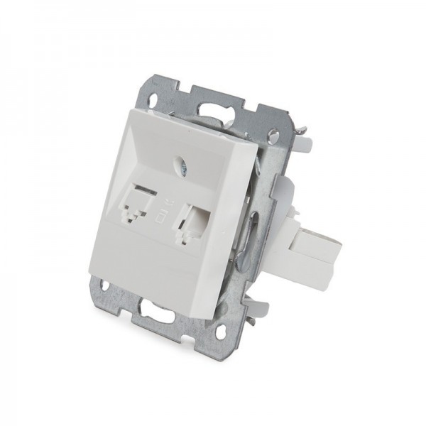 Tomada de Telefone Panasonic Karre 1 x RJ11 - Metal com Garras - Capa Branco - GH-90963613 - 8435402545897