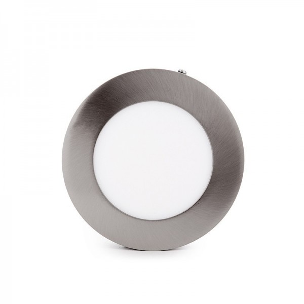 Luminária de Teto LED Circular 120mm 6W 430lm 50000H Acetinado de Níquel Branco Frio - GL-PL-SM6RN-CW - 8435402546306