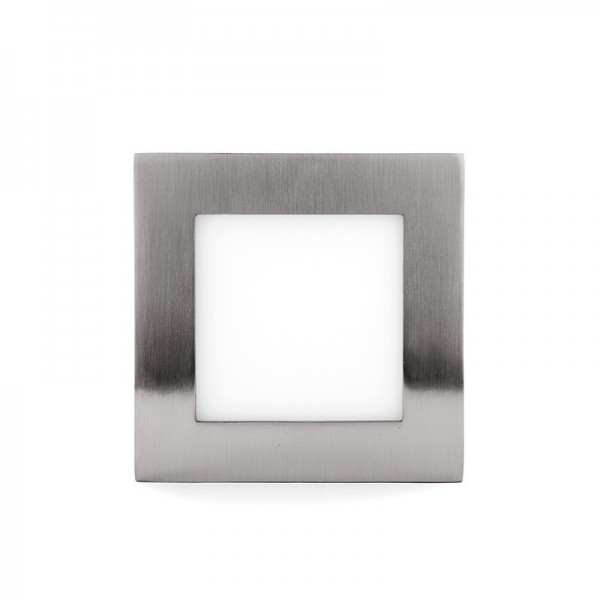 Painel LED Quadrado 120mm 6W 430lm 50000H Acetinado de Níquel Branco Frio - GL-PL-SM6SN-CW - 8435402546337