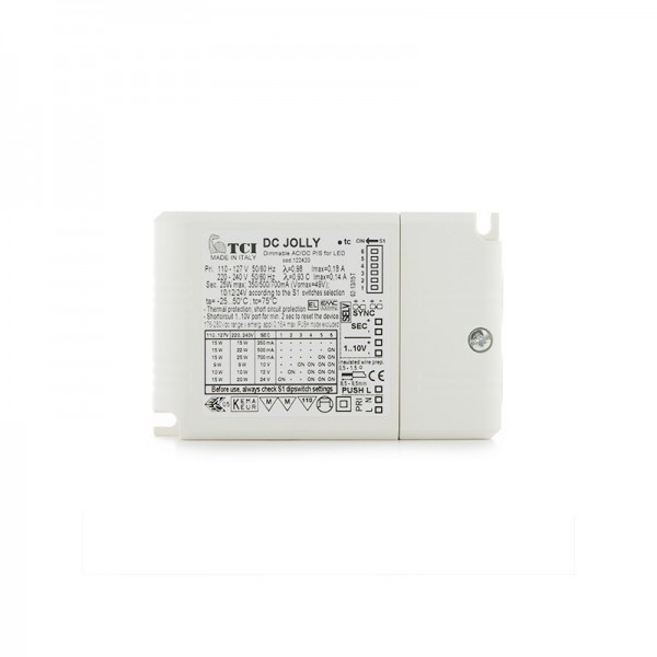 Driver de LED Tci Regulável 25W 350/500/700mA - DCE-122420 - 8435402548836