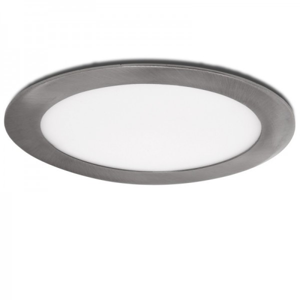LED Downlight Slimline Circular 225mm 18W 1300lm 50000H Acetinado de Níquel Branco Quente - GL-CL-R18N-WW - 8435402550860