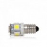 Lâmpada LED E10 12VDC 1W 5 X SMD5050 Branco Frio - CA-E10-5MD5050-CW - 8435402552529