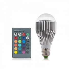 Lâmpada LED RGB 10W E27 Esférico Controle Remoto RGB - CA-ESF-10W-E27-RGB - 8435402555506