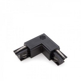 Conector L de Carril 3 Fases Preto - JL-CON-L-T-B - 8435402560432