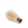 Lâmpada Vintage LED Regulável St64 Edison Onda 4W E27 Vidro Âmbar Branco Quente - AM-DL642 - 8435402564195