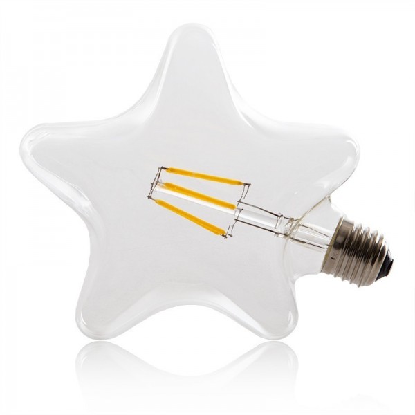 Lâmpada de LED Filamento Vintage Star E27 6W 600Lm Branco Quente - WO-LF-STAR-E27-6W-WW - 8435402570646