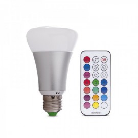 Lâmpada LED RGB + W E27 10W Controle Remoto - CA-E27-10-RGB-W - 8435402572459