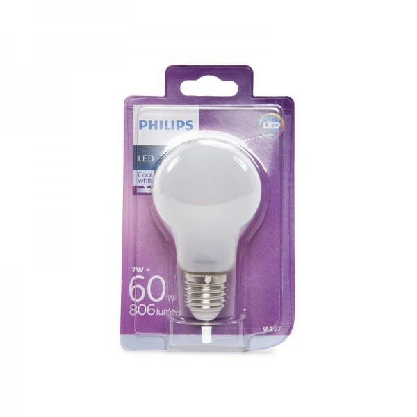 Lâmpada LED Philips E27 A60 7W 806Lm Branco Natural Branco - PH-8718696703335-W - 8435402588726