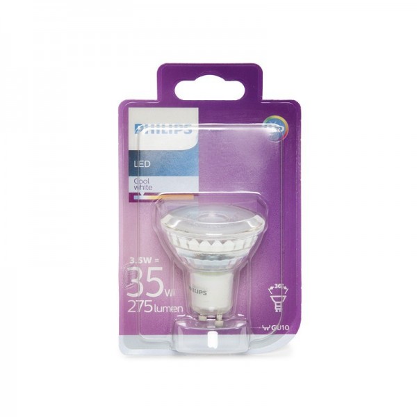 Lâmpada LED Philips GU10 36D 3,5W 255Lm Branco Frio Branco Frio - PH-8718696562703-CW - 8435402588764