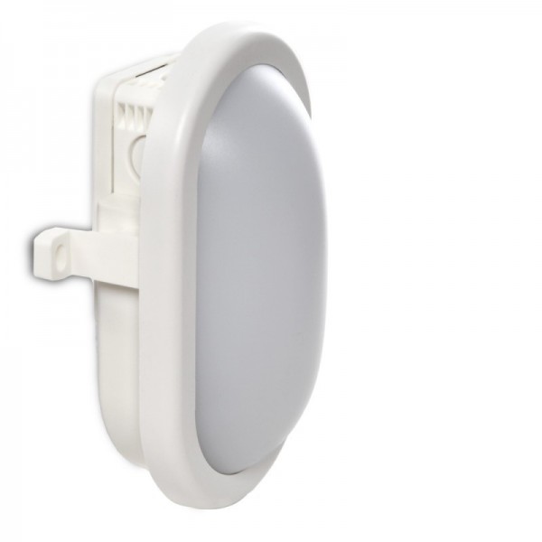 Aplique de Parede Led IP54 10W 700 lm 40000H Oval Branco Branco Frio - RU-1678-CW - 8435402590675