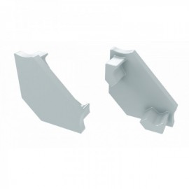 Tampa Final Perfil Tipo C - Branco Plástico - Aço Inoxidável - LL-12-0043-01 - 8435584000849