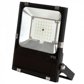 Projetor LED Slimline Lumileds LED 3030 30W 3600 lm IP65 50000H Ajustável Branco Frio - 1916-NS-HVFL30W-CP-CW - 8435584041958