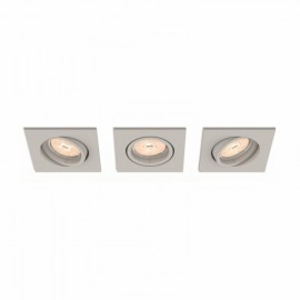 Set 3 Holofotes de Encastre Philips Enneper Quadrado Prata GU10 Sem Lâmpada - PH-8718696160237 - 8445152007415