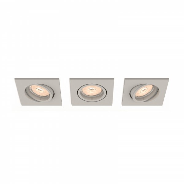 Set 3 Holofotes de Encastre Philips Enneper Quadrado Prata GU10 Sem Lâmpada - PH-8718696160237 - 8445152007415