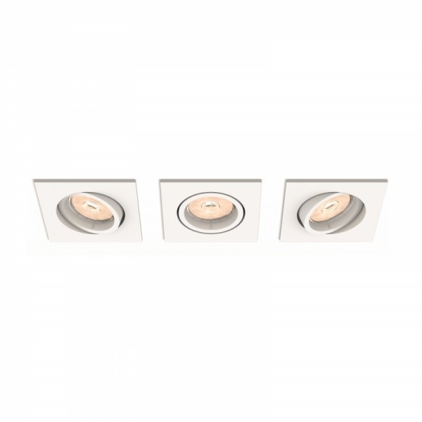 Set 3 Holofotes de Encastre Philips Enneper Quadrado Branco GU10 Sem Lâmpada - PH-8718696160374 - 8445152007453