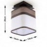 Luminária de Teto LATTE Castanho/Branco IP20 1x E27 Sem Lâmpada - SOL-SL.0038 - 8445152080302