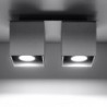 Luminária de Teto QUAD Cinzento IP20 2x GU10 Sem Lâmpada - SOL-SL.0064 - 8445152081224